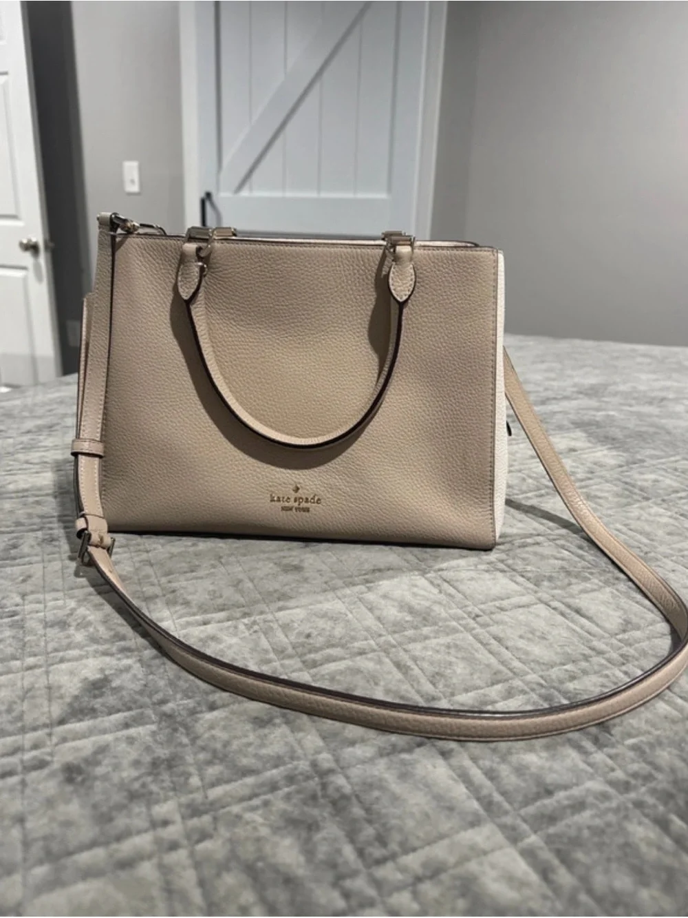 kate spade Pebbled Leather Satchel with Gold Hardware